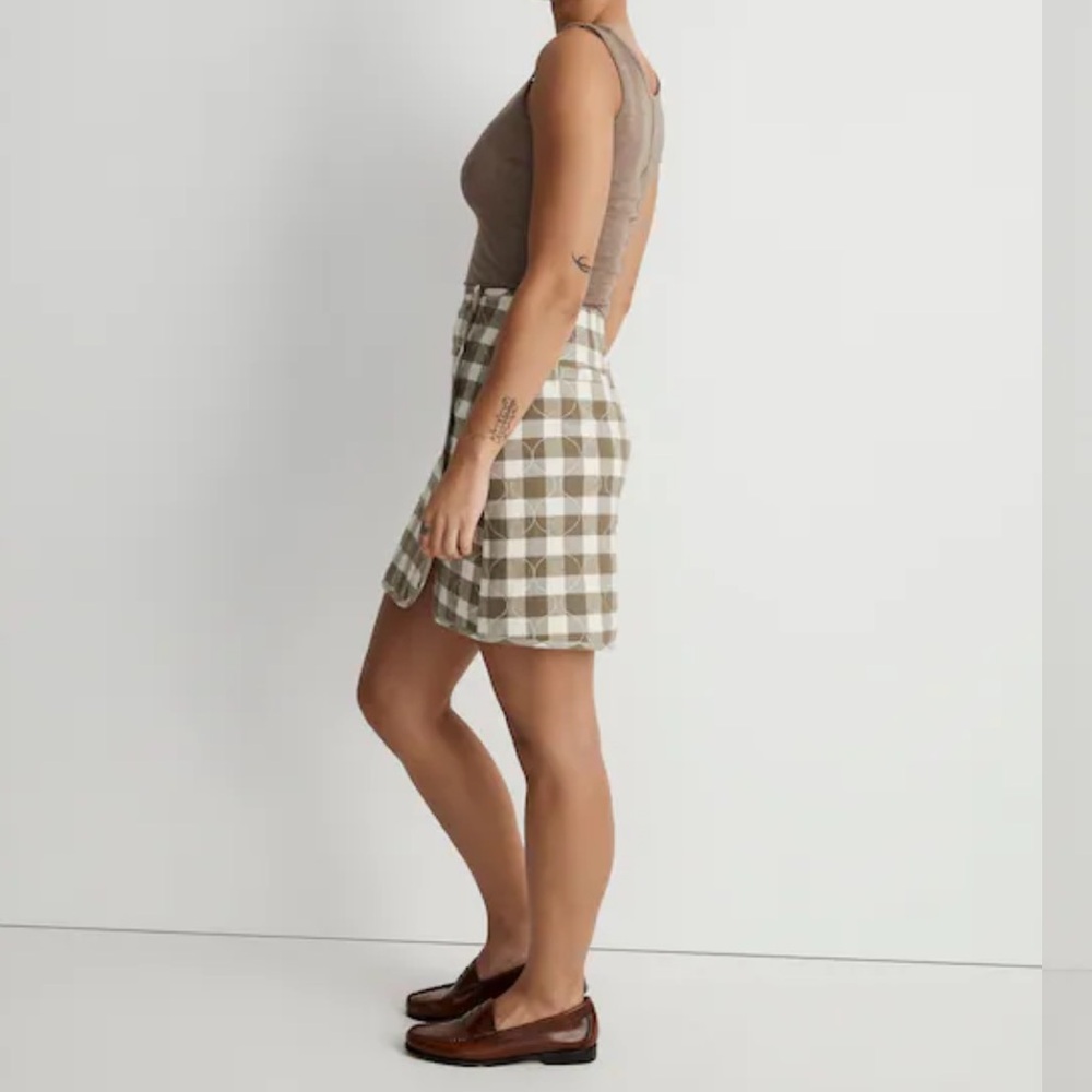 NWT Madewell Quilted Flannel Mini Skirt in Gingham | Women’s Size 6 - Picture 2 of 9